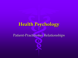Patient-Practitioner Relationship – Study 1