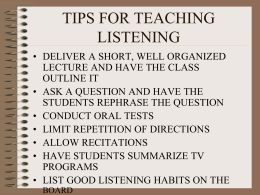 tips for teaching listening