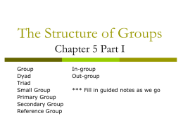 The Structure of Groups and Types of Social Interaction Chapter 4
