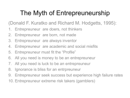 The Myth of Entrepreuneurship