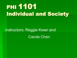 HUMAN RELATIONS - PHI1011 Individual and Society