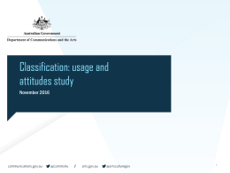 Classification usage and attitudes study