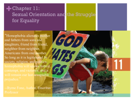 Chapter 11: Sexual Orientation and the Struggle for Equality