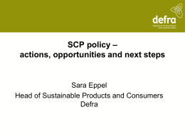 Green economy and sustainable products – a view from DEFRA