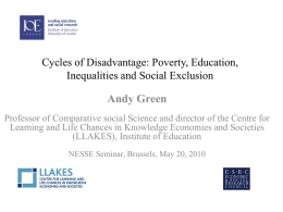 Cycles of Disadvantage: Poverty, Education, Inequalities and Social