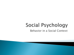 Social Psychology - Ms. Smith`s Online Classroom