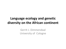 Language ecology and genetic diversity on the African continent