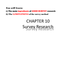 CHAPTER 10 Survey Research
