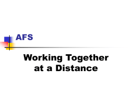 Working Together at a Distance