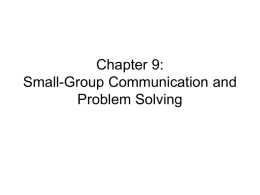 Small-Group Communication and Problem Solving