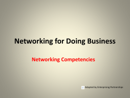 Networking for Doing Business
