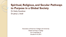 Spiritual, Religious, and Secular Pathways to Purpose in a Global