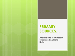 PRIMARY SOURCES*