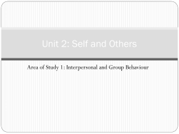 Unit 2: Self and Others - Rosehill