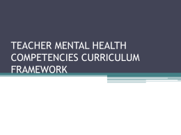 teacher mental health competencies curriculum framework