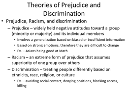 Theories of Prejudice and Discrimination