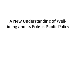 A New Understanding of Well-being and its
