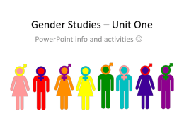 Intro to Gender Studiesx