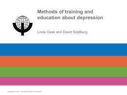Methods of training and education about depression