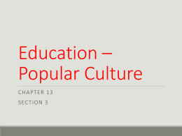 Education – Popular Culture