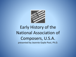 History of the National Association of Composers, U.S.A