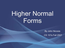 Higher normal forms