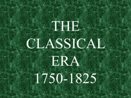 the classical era 1750-1825