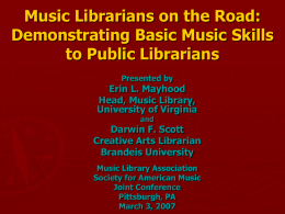Demonstrating Basic Music Skills to Public Librarians