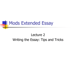 Mods Essay Lect 2 NA