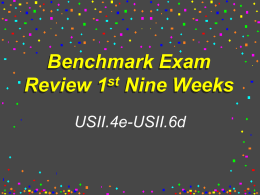 3rd Nine Week Benchmark Exam Review End of 3rd Nine Weeks