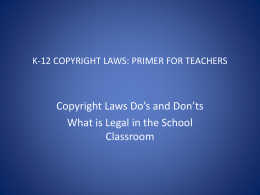 k-12 copyright laws: primer for teachers