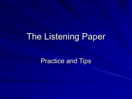 The Listening Paper