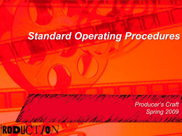 Standard operating procedures & forms for studio