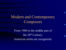 Modern and Contemporary Composers