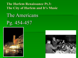 The Harlem Renaissance Pt.3: The City of Harlem