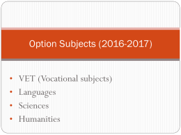 Option Subjects (2016