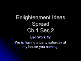 Enlightenment Ideas Spread Ch.1 Sec.2