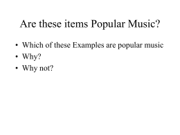 What is Popular Music