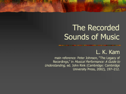 The Recorded Sounds of Music