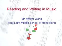 Reading and Writing in Music