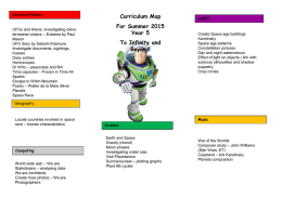 Curriculum Map For Summer 2015 Year 5 To Infinity and Beyond!