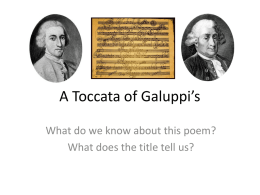 A Toccata of Galuppi`s