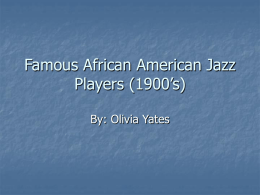 Famous African American Jazz Players