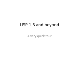 LISP 1.5 and beyond