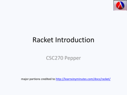 Racket Intro