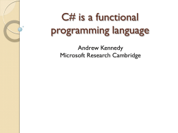 C# is a functional programming language