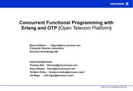 Concurrent Functional Programming with Erlang and OTP (Open