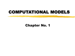 COMPUTATIONAL MODELS
