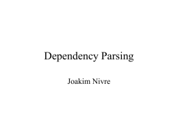 Dependency Parsing - Uppsala University