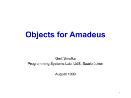 Objects for Amadeus